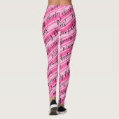 Niedlich Stripe Candy Cane Pink Frohe Weihnachten Leggings (Rückseite)