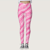 Niedlich Stripe Candy Cane White Pink Frohe Weihna Leggings (Vorderseite)