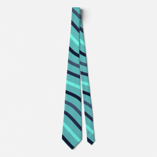 Niedlich Stripe Wavy Line Geometrie farbenfroh bla Krawatte (Vorderseite)