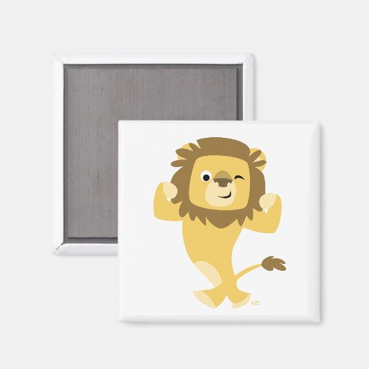 Niedlich Strong Cartoon Lion Magnet (Vorderseite/Rückseite)