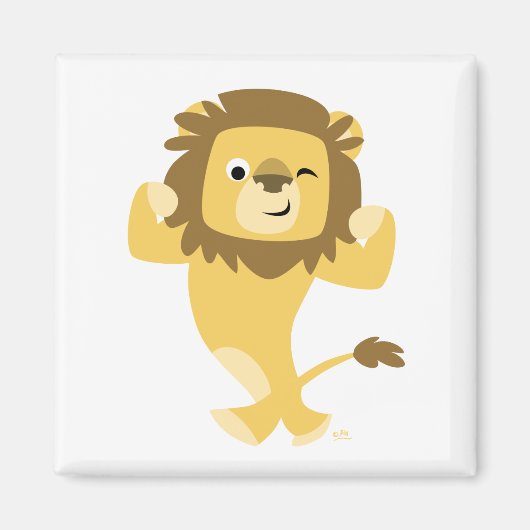 Niedlich Strong Cartoon Lion Magnet (Vorne)