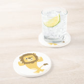 Niedlich Strong Cartoon Lion Untersetzer (Seite)