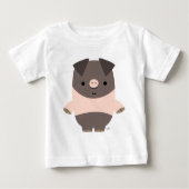 Niedlich Strong Cartoon Pig Baby T - Shirt (Vorderseite)