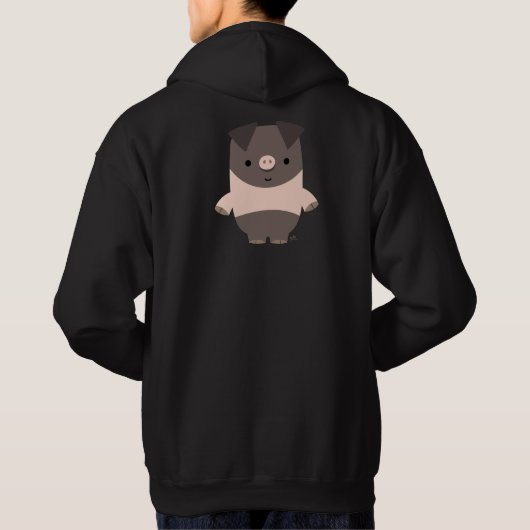 Niedlich Strong Cartoon Pig Hooded Sweatshirt (Rückseite)