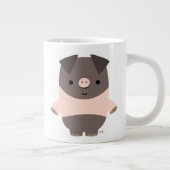 Niedlich Strong Cartoon Pig Jumbo Tasse (Rechts)