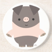 Niedlich Strong Cartoon Pig Untersetzer (Vorne)