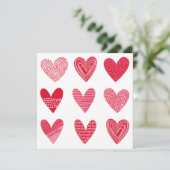 Niedlich strukturierte Herzen in Rosa und Rot (Stehend Vorderseite)