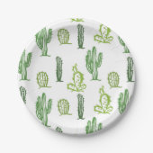 Niedlich Succulent Lovely Green Cactus Paper Telle Pappteller (Vorderseite)