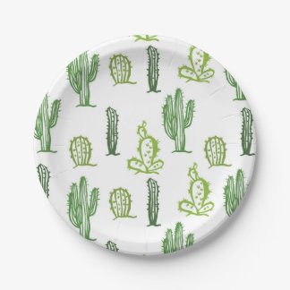 Niedlich Succulent Lovely Green Cactus Paper Telle Pappteller