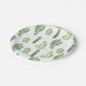 Niedlich Succulent Lovely Green Cactus Paper Telle Pappteller (Schrägansicht)