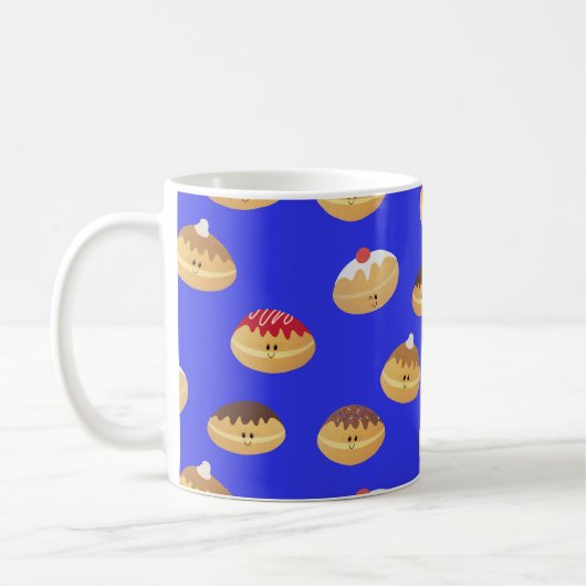 Niedlich Sufganiyot Gemustert Kaffeetasse (Links)
