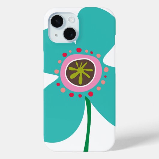 Niedlich Summer Aqua Blue Daisy Pop Blume Whimsica Case-Mate iPhone Hülle (Rückseite)