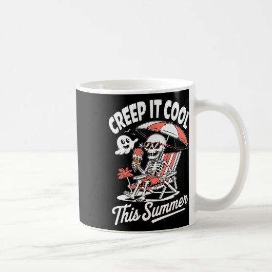 Niedlich Summerween Ghost Funny Beach Halloween Kaffeetasse (Rechts)