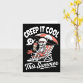 Niedlich Summerween Ghost Funny Beach Halloween Karte (Gelbe Blume)