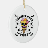 Niedlich Summerween Vibes Skeleton IceCream Summer Keramik Ornament (Rechts)