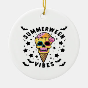 Niedlich Summerween Vibes Skeleton IceCream Summer Keramik Ornament
