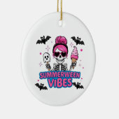 Niedlich Summerween Vibes Skeleton IceCream Summer Keramik Ornament (Rechts)