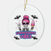 Niedlich Summerween Vibes Skeleton IceCream Summer Keramik Ornament (Links)