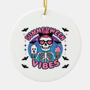 Niedlich Summerween Vibes Skeleton IceCream Summer Keramik Ornament