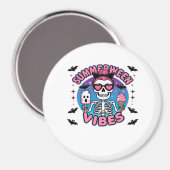 Niedlich Summerween Vibes Skeleton IceCream Summer Magnet (Vorderseite/Rückseite)