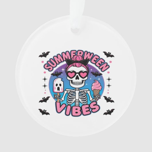 Niedlich Summerween Vibes Skeleton IceCream Summer Ornament (Vorderseite)