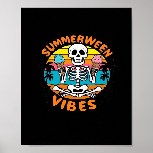 Niedlich Summerween Vibes Skeleton IceCream Summer Poster (Vorne)