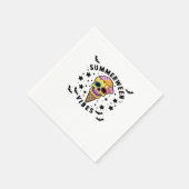 Niedlich Summerween Vibes Skeleton IceCream Summer Serviette (Ecke)