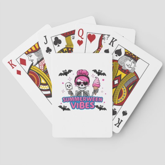 Niedlich Summerween Vibes Skeleton IceCream Summer Spielkarten (Rückseite)