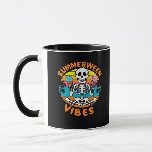 Niedlich Summerween Vibes Skeleton IceCream Summer Tasse (Links)