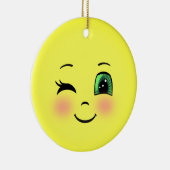 Niedlich Sun Happy Face Emoji Keramik Ornament (Rechts)