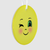 Niedlich Sun Happy Face Emoji Ornament (Vorderseite)