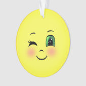 Niedlich Sun Happy Face Emoji Ornament (Vorderseite)