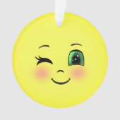 Niedlich Sun Happy Face Emoji Ornament (Vorderseite)