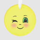 Niedlich Sun Happy Face Emoji Ornament (Vorderseite)
