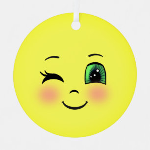 Niedlich Sun Happy Face Emoji Ornament Aus Metall