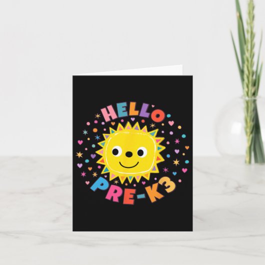 Niedlich Sun Hello Pre-k3 Karte (Vorderseite)