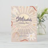 Niedlich Sun Pink Geburtstag Einladung (Stehend Vorderseite)