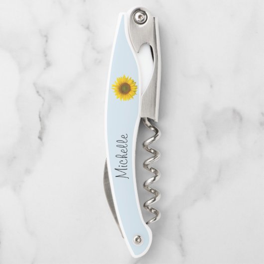 Niedlich Sunflower Script Blue Kellnermesser (Rückseite)