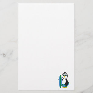 Niedlich Sunny Surfer Penguin Briefpapier
