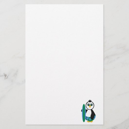 Niedlich Sunny Surfer Penguin Briefpapier (Vorderseite)