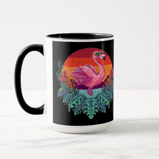 Niedlich Sunset PINK FLAMINGO Tasse (Links)