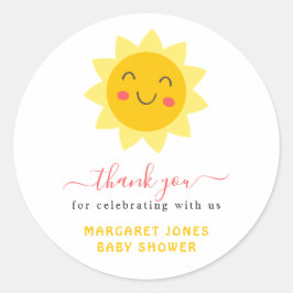 Niedlich Sunshine Baby Dusche Vielen Dank Sticker