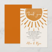 Niedlich Sunshine Boho Baby Shower Gedicht Dankeskarte (Vorne/Hinten)