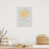 Niedlich Sunshine Boho Sun Baby Dusche Empfang Poster (Küche)