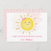 Niedlich Sunshine Pink & Gold Geburtstag Vielen Da Dankeskarte (Vorne/Hinten)