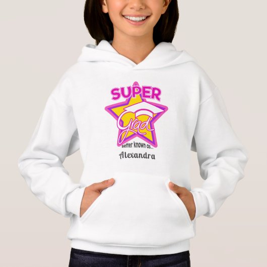 Niedlich Super Grad Pink - Personalisieren Sie Nam Hoodie (Vorderseite)