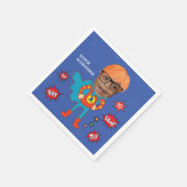 Niedlich Superheld 💥 buntes GeburtstagsFoto Serviette (Ecke)