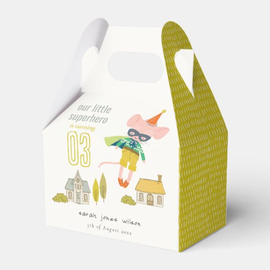 Niedlich Superheran Mouse Fun Kinder Foto Geburtst Geschenkschachtel (Rückseite)