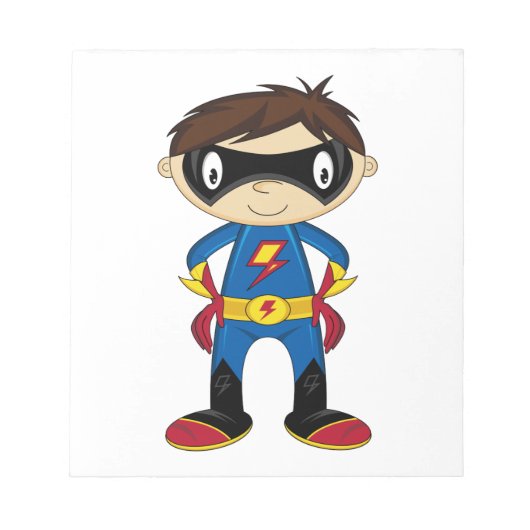 Niedlich Superhero Boy Notizblock (Vorderseite)