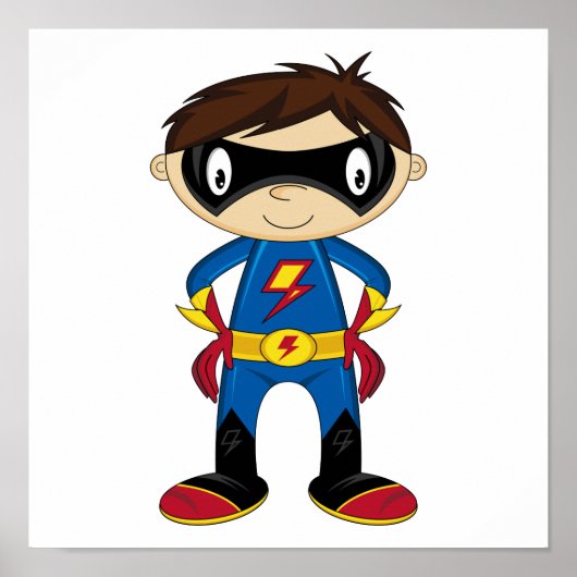 Niedlich Superhero Boy Poster (Vorne)